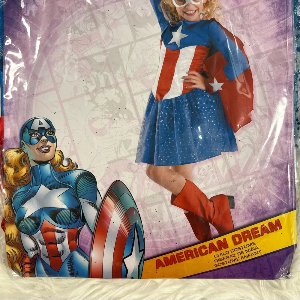 Marvel American Dream captain america Kids Costume - Red Blue White NEW L 10-12